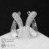 Earrings with rhinestones "Magic" curl, white color in silver
