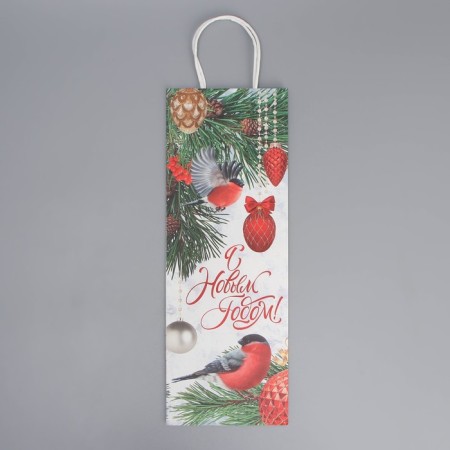 Package for the bottle "New Year's mood", 13 x 36 x 10 cm, New Year-5