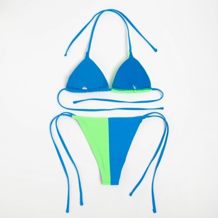 Swimsuit female separate minaku Blue/green color, size 44-5
