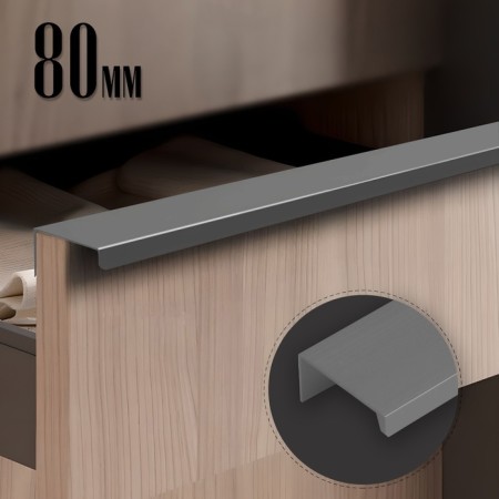 The handle Cappio RT001, L = 80 mm, m/o 64 mm, color graphite, 4 pcs.