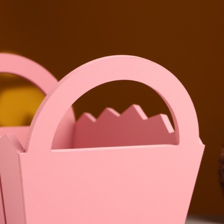 Kashpo wooden 25 × 16 × 17 cm "Maria", side pens, MDF, pink coral-3