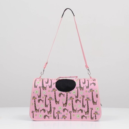 Bag - Animal Carriage "Giraffes", pink, size m, 40 x 21 x 27 cm-1