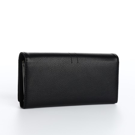Women's wallet on a magnet, black color-1