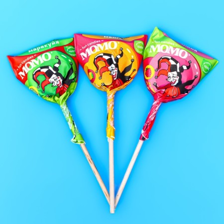 Caramel Lollows on a stick with the taste of Marakui, Raspberry, Mango, 9 g-1