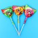 Caramel Lollows on a stick with the taste of Marakui, Raspberry, Mango, 9 g