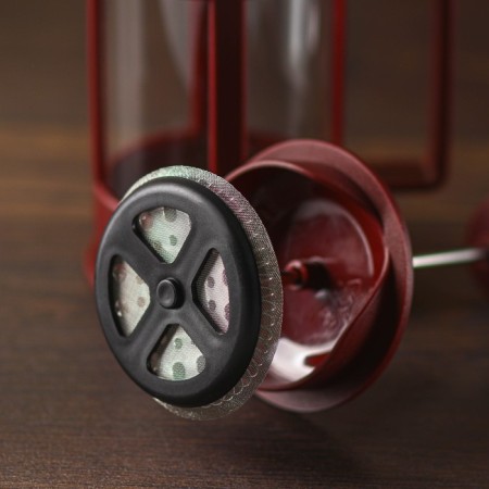 Know -hand jacket kettle - press "Classic", 350 ml, glass, brown color-1