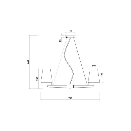 Suspended lamp 40W, 6HE14, 23,6x70.8 cm, white-6
