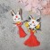 A set of brooches (2 pcs.) “Brushes” Fox and a hare, colored in gold