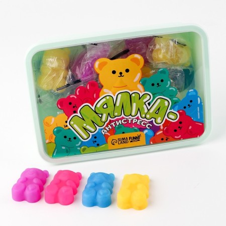 Antistress Meshka "Bears", in a bank, MIX color-2