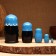 Matryoshka 5-doll "holiday blue" with God's cow 10-11 cm