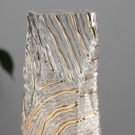 VAZA Glass "Milagros" Grace Galant, D-7cm, H-24x11 cm, transparent-2