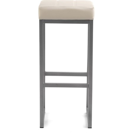 Baric stool Khurkroks Metal/Ecokuzha, gray/beige 36x36x81 cm-1