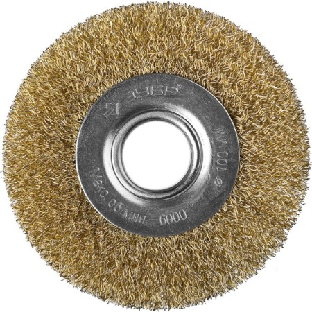 Disc “bison” brush 35187-100_z01, for ushm, brassized 0.3 mm, steel, 22.2x100 mm