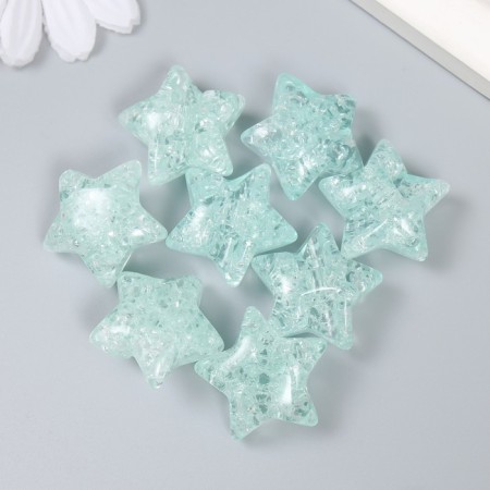 Busina Plastic for the creativity "Star. Stone ice" transparent green 1.3x2.6x2.6 cm-2