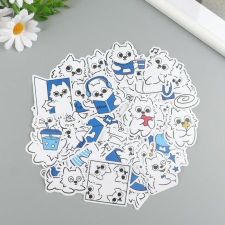 Plastic stickers "puppies" set 60 pcs 10x12 cm