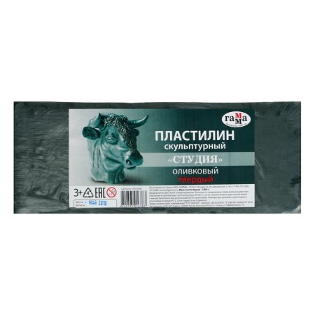 Plasticine sculptural olive, solid, 1000 g, "gamma"