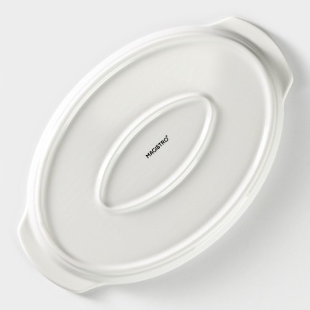 Porcelain dish for baking Magistro "Blanche", 28 × 18 × 2.5 cm, white color-3