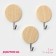 Hooks of self -adhesive fraction "wooden circles", 3 pcs, color light wood
