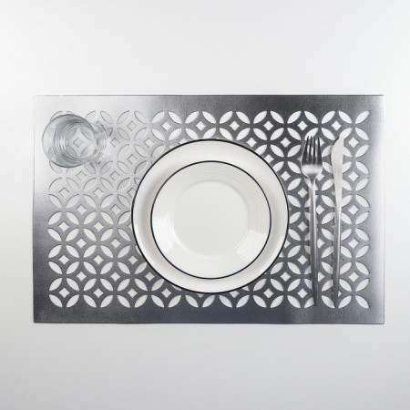Serving napkin on the table "Faces", 45 × 30 cm, silver color