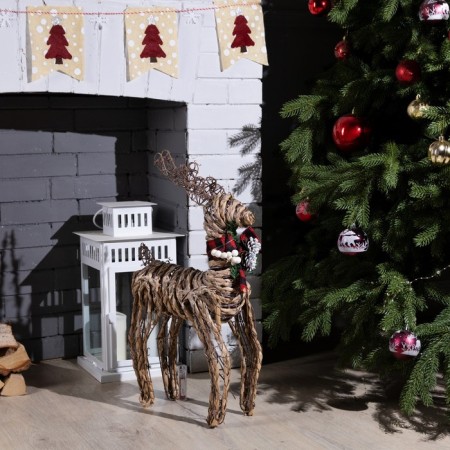 LED figure "Deer" 32 × 60 × 10 cm, textiles, metal, batteries AAX2 (not in the kit), glow warm white-2