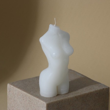 Interior candle "female body", white, 9 x 4.5 cm-1