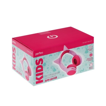 Perfeo Kids children's headphones, wireless, full -size, microphone, BT 5.0, 300 mAh, pink-8