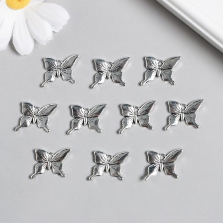 Decor for creativity Metal "Butterfly" silver 1.7x1.4 cm-1