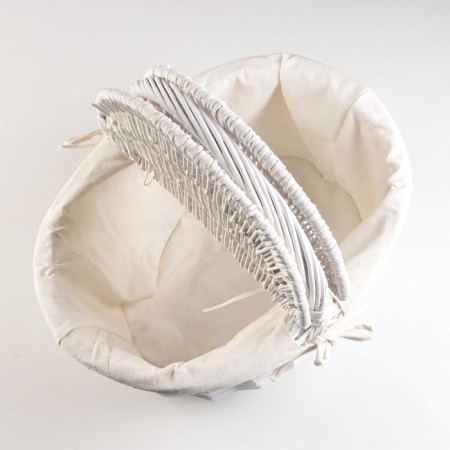 Wicker basket: 41x31x19/35 cm, white, willow-2