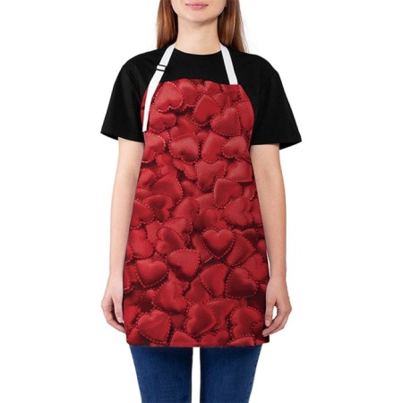 Apron of a kitchen with a photo print "Openland hearts", adjustable, size OS