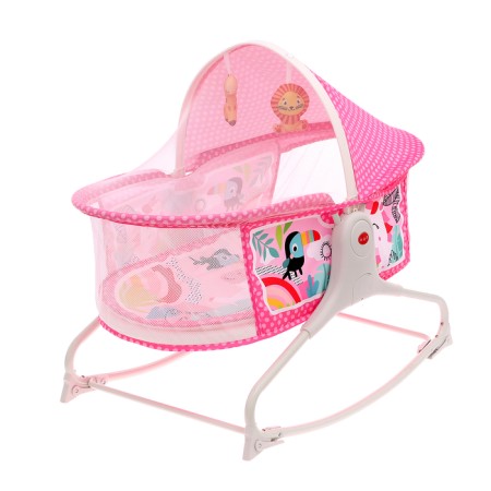 Musical cradle for newborns, pink color