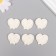 Decor for the creativity of Polystone "Heart with the book" White set 6 pcs 2.8x3 cm