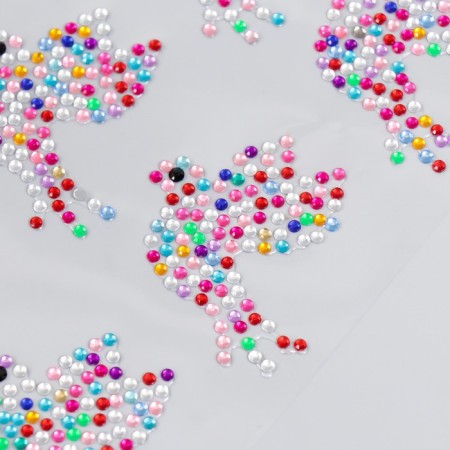 Stick plastic rhinestones "pigeons" multi -colored 32x10.5 cm-2