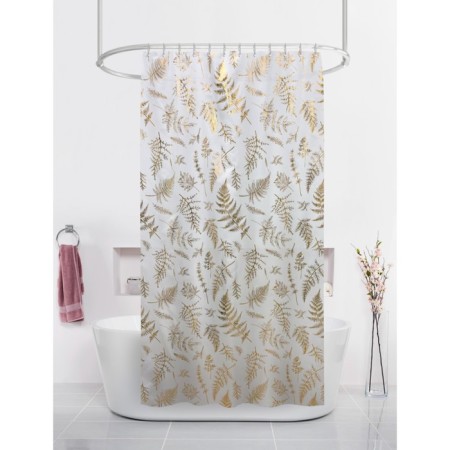 Bath curtains with Joy Home Rings "Golden Plants", 180x200 cm