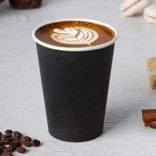 A cup paper disposable “classic”, 350 ml, d = 9 cm, black color, 50 pcs/un