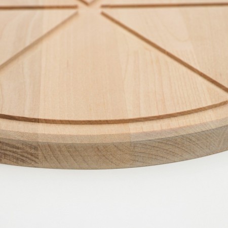 Wooden board with a groove "for pizza" for 6 pieces of 32x32x1.8 cm birch-2