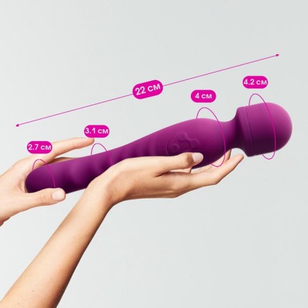 Vibrator of a bilateral oki-hoods, 7 modes, with heating to 42 degrees, purple-4