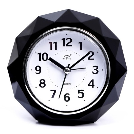 Watch table alarm clock, silent, 2 melodies, dial d-13 cm