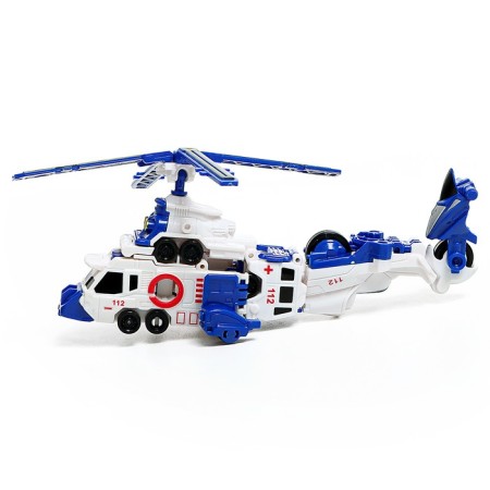 The “Police Helicopter” robot, transforms, collects from 3 cars-1