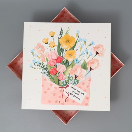 Gift folding box, packaging, "Message", 26 x 26 x 8 cm-3