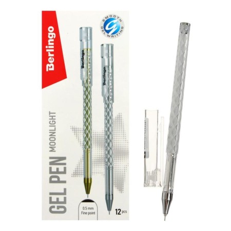 Gel pen Berlingo "MoonLight", 0.5 mm, black, MIX case