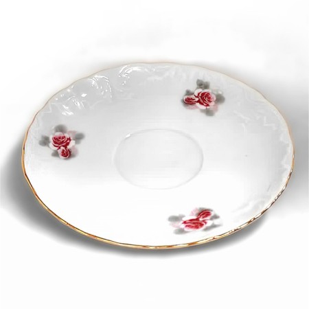 Stear 15.7 cm, Rococo, decor "Pale roses, gold laying"-1