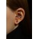 Earring "caffe" pin, rhinestones, white color in gold