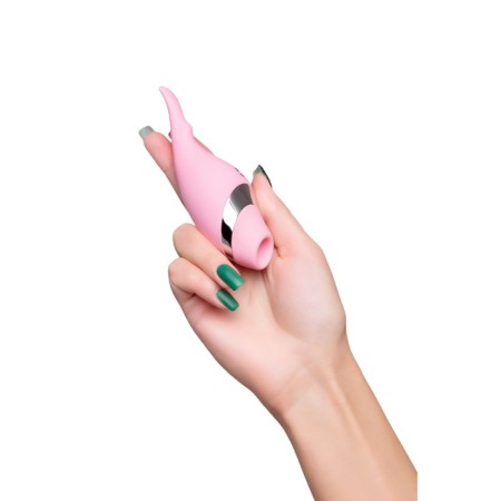 Multifunctional stimulator Flovetta byfa Dahlia, silicone, pink color, 14 cm-12