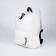 A backpack with a zipper, 4 outer pockets, white color