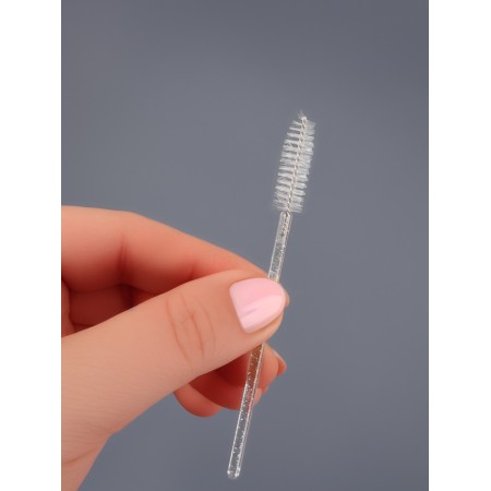Brushes for eyebrows and eyelashes, set - 10 pcs, 9.5 cm, transparent color-5