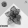 Brooch "Flower" double, gray color in black silver