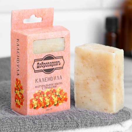 Natural soap with herbs in the box "calendula" 100 g of Dobroparov