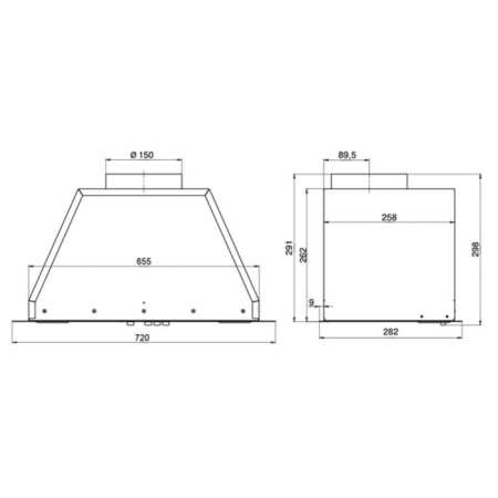 Exposure Elikor Flat 72P-650K3D, built-in, 650 m3/h, 3 speeds, 72 cm, white-2