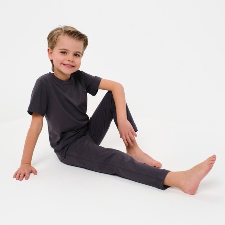 Pajamas for a boy (T -shirt, trousers) minku graphite color, height 110-3