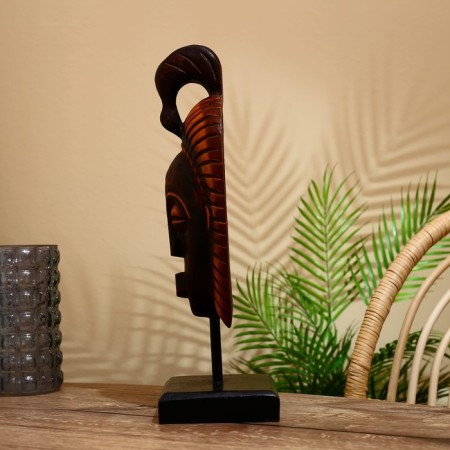 Mask "Chel" on the stand, Albezia 17x6x40 cm-2